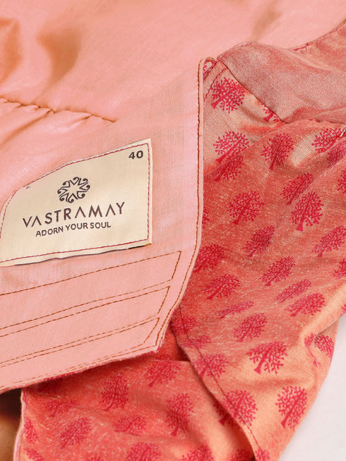 Dogs' Pink Printed Flared Frock With Attached Bow